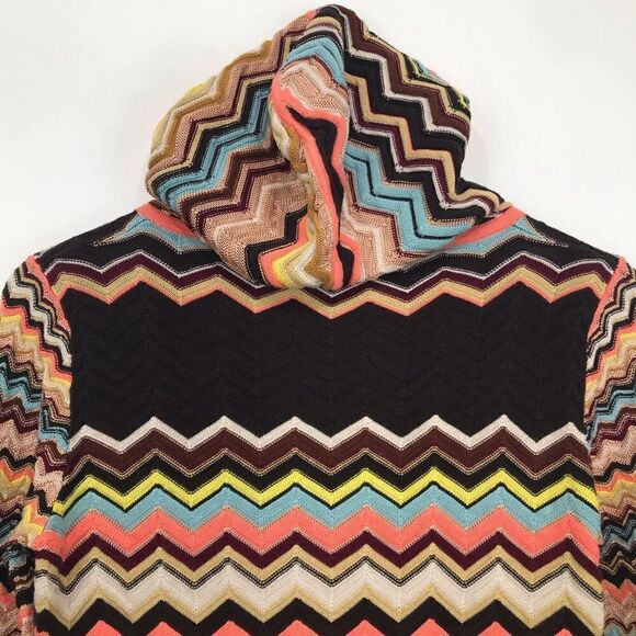 Missoni for Target Colorful Zigzag Full Zip Long Hooded Knit Cardigan Sweater - Picture 12 of 16